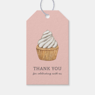 Etiqueta Para Presente Marcas de agradecimento de cupcake rosa fofa