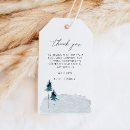 Etiqueta Para Presente Marcas de agradecimento EGRET Slate Blue Pine Tree