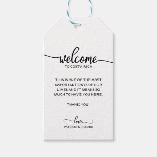 Etiqueta Para Presente Marcas de Boas-Vindas de Casamento Minimalistas Mo