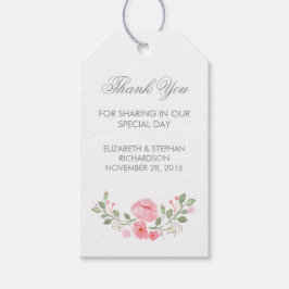 Etiqueta Para Presente Marcas de Casamento das Flores de Água