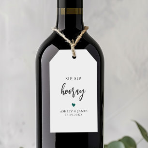 Etiqueta Para Presente Marcas de Coração de Qualquer Cor Sip Sip Hooray,