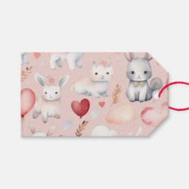Etiqueta Para Presente Marcas de Favor Cupido do Bunny & Lamb – Blush & P