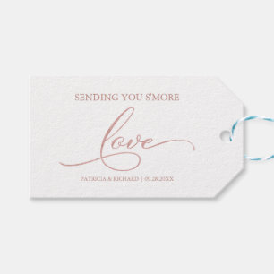 Etiqueta Para Presente Marcas de Favor de Amor S'more de Script Elegante