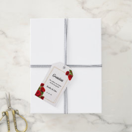 Etiqueta Para Presente Marcas de Favor de Casamento Espanhol Rosas Vermel
