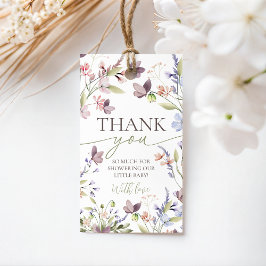 Etiqueta Para Presente Marcas de Favor de Chá de Bebê Flor Silvestre
