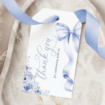 Marcas de Favor de Chuveiro de Noiva Blue Bow Flor