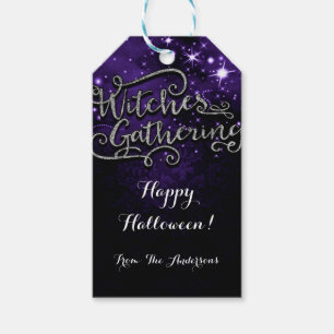 Etiqueta Para Presente Marcas de Favor de Damasco Roxo e Preto de Encontr