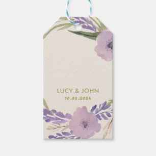 Etiqueta Para Presente Marcas de Favor de Noiva Vintage Floral Lavanda