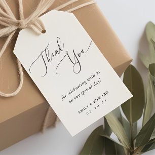 Etiqueta Para Presente Marcas de Favor do Casamento Eucalyptus Watercolor