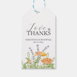 Etiqueta Para Presente Marcas de Favor do Casamento Flores Selvagens de A