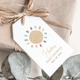 Etiqueta Para Presente Marcas de Favor para Chá de Bebê Sol