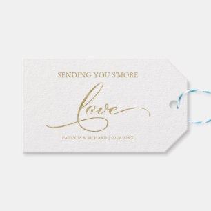 Etiqueta Para Presente Marcas De Favoritos De Amor Do Gold Foil Script S'