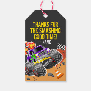 Etiqueta Para Presente Marcas de Favoritos do Partido Monster Truck