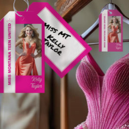 Etiqueta Para Presente Marcas de Foto Personalizadas Pink Color Pop