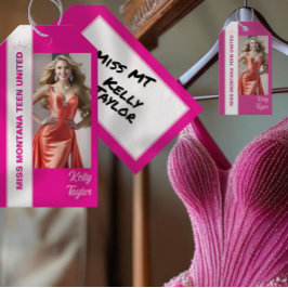Etiqueta Para Presente Marcas de Foto Personalizadas Pink Color Pop