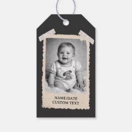 Etiqueta Para Presente Marcas de Fotos Retro Personalizadas, Celebração d
