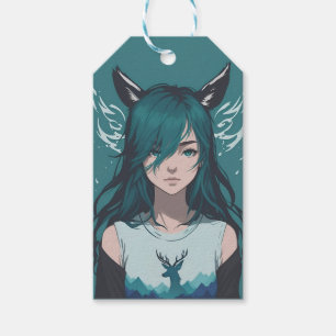 Etiqueta Para Presente Marcas de Presente da Menina dos Cervos Fauna Flor