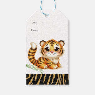 Etiqueta Para Presente Marcas de Presente da Tigre Compassiva Trina
