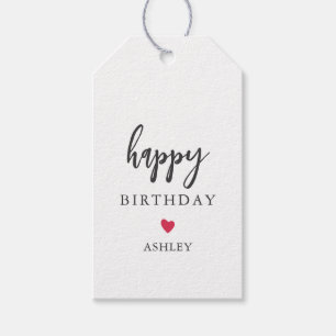 Etiqueta Para Presente Marcas de Presente de Aniversário Coração de Qualq