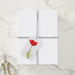 Etiqueta Para Presente Marcas de presente de aquarela de flor de tulipa v