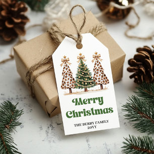 Etiqueta Para Presente Marcas de presente de árvores de Natal festivas em