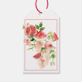 Etiqueta Para Presente Marcas de presente de bouquet de aquarela rosa e v