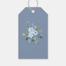 Etiqueta Para Presente Marcas de Presente de Casamento Floral Azul Aquare