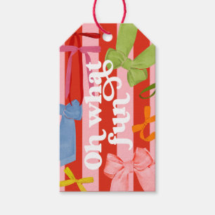 Etiqueta Para Presente Marcas de Presente de Natal com Laços Coloridos