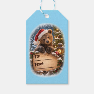 Etiqueta Para Presente Marcas de Presente de Natal de Filhote de Urso