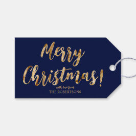 Etiqueta Para Presente Marcas de Presente de Natal Elegantes em Caligrafi