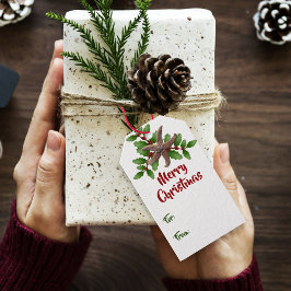 Etiqueta Para Presente Marcas de presente de Natal Holly Merry Coastal St
