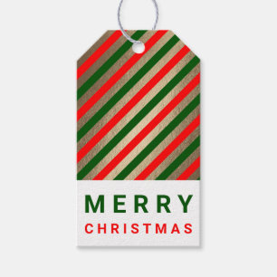 Etiqueta Para Presente Marcas de Presente de Natal Ouro Vermelho Verde Pe