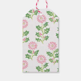Etiqueta Para Presente Marcas de Presente de Natal Pink Daisy e Holly Bra
