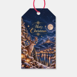 Etiqueta Para Presente Marcas de Presente de Natal Rena de Inverno à Meia