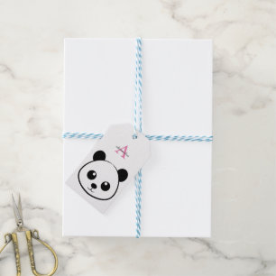 Etiqueta Para Presente Marcas de Presente de Urso Panda Fofo – Monograma