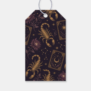 Etiqueta Para Presente Marcas de Presente do Tarot Vintage de Escorpião