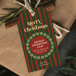 Etiqueta Para Presente Marcas de presente feitas à mão com listras vermel