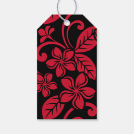 ETIQUETA PARA PRESENTE MARCAS DE PRESENTE ISLAND PLUMERIA (PRETO/VERMELHO
