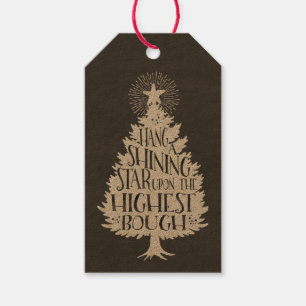 Etiqueta Para Presente Marcas de presentes da árvore de natal Kraft, em e