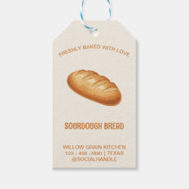 Etiqueta Para Presente Marcas de Produto de Padaria Rústica de Pão de Fer