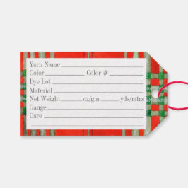 Etiqueta Para Presente Marcas do Yarn RED SCOTT TARTAN 3,5"x2"