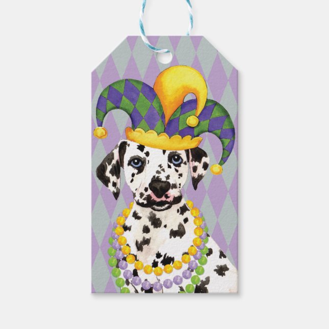 Etiqueta Para Presente Mardi Gras Dalmatian (Frente)