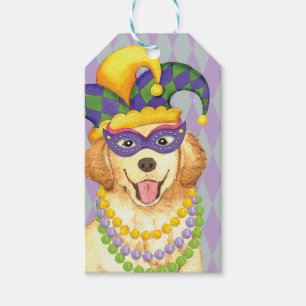 Etiqueta Para Presente Mardi Gras - Ouro Retriever