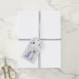 Etiqueta Para Presente Mares e Saudações Madeira Branca de Ornamento de C