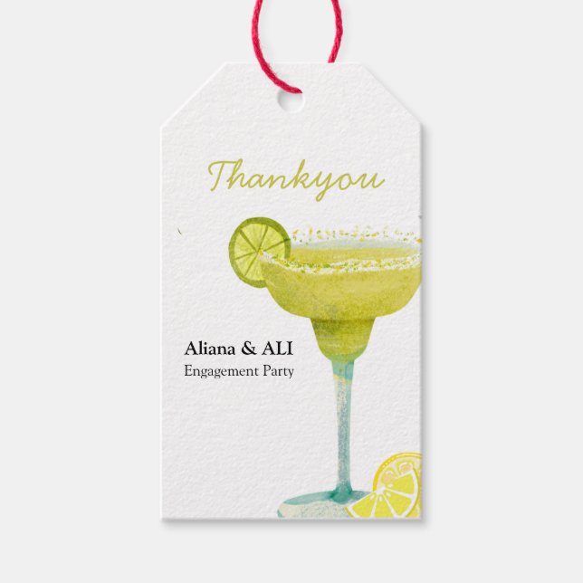 Etiqueta Para Presente Margarita Limão mexicano Bridal Fiesta ilustrada (Frente)