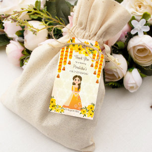 Etiqueta Para Presente Marigolds linda indiana Haldi personalizada