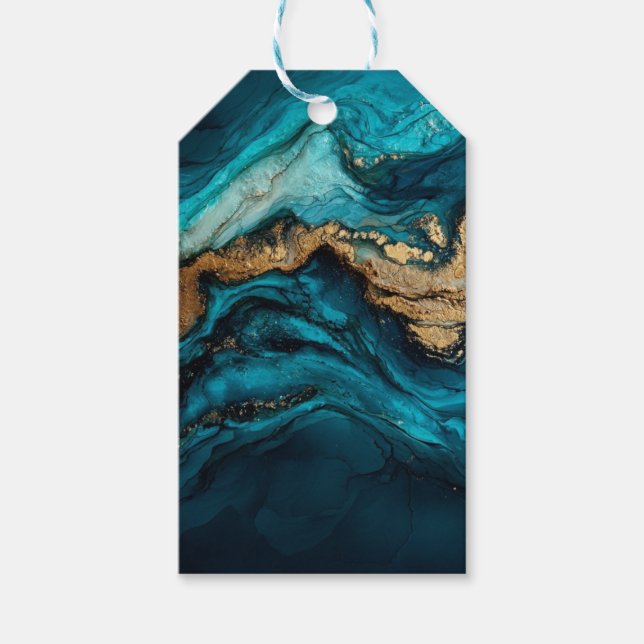 Etiqueta Para Presente Marinho abstrato  (Frente)