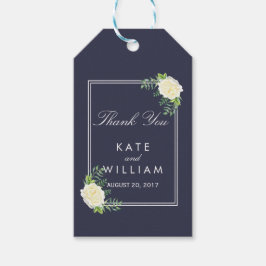 Etiqueta Para Presente Marinho azul Elegante Chic Ivory Rosa GIFT TAG