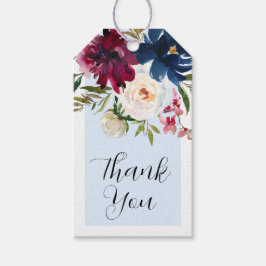 Etiqueta Para Presente Marinho brilhante azul-borgonha de jardim entonado