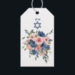 Etiqueta Para Presente Marinho de Aquarela e Bat Floral Blush Mitzvah<br><div class="desc">Tendy blush rosa e azul marinho etiquetas de presentes de morcego floral mitzvah floral,  personalizáveis de acordo com as suas especificações de evento.</div>